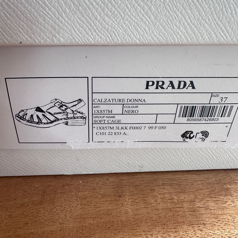 Prada 🖤 Fisherman Rubber Sole Sandal Color: NERO Size: 37/ Size 7 - Picture 7 of 7
